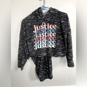 2/$15 Justice Sleep Pajama Set with Hoodie Big Girl size 10